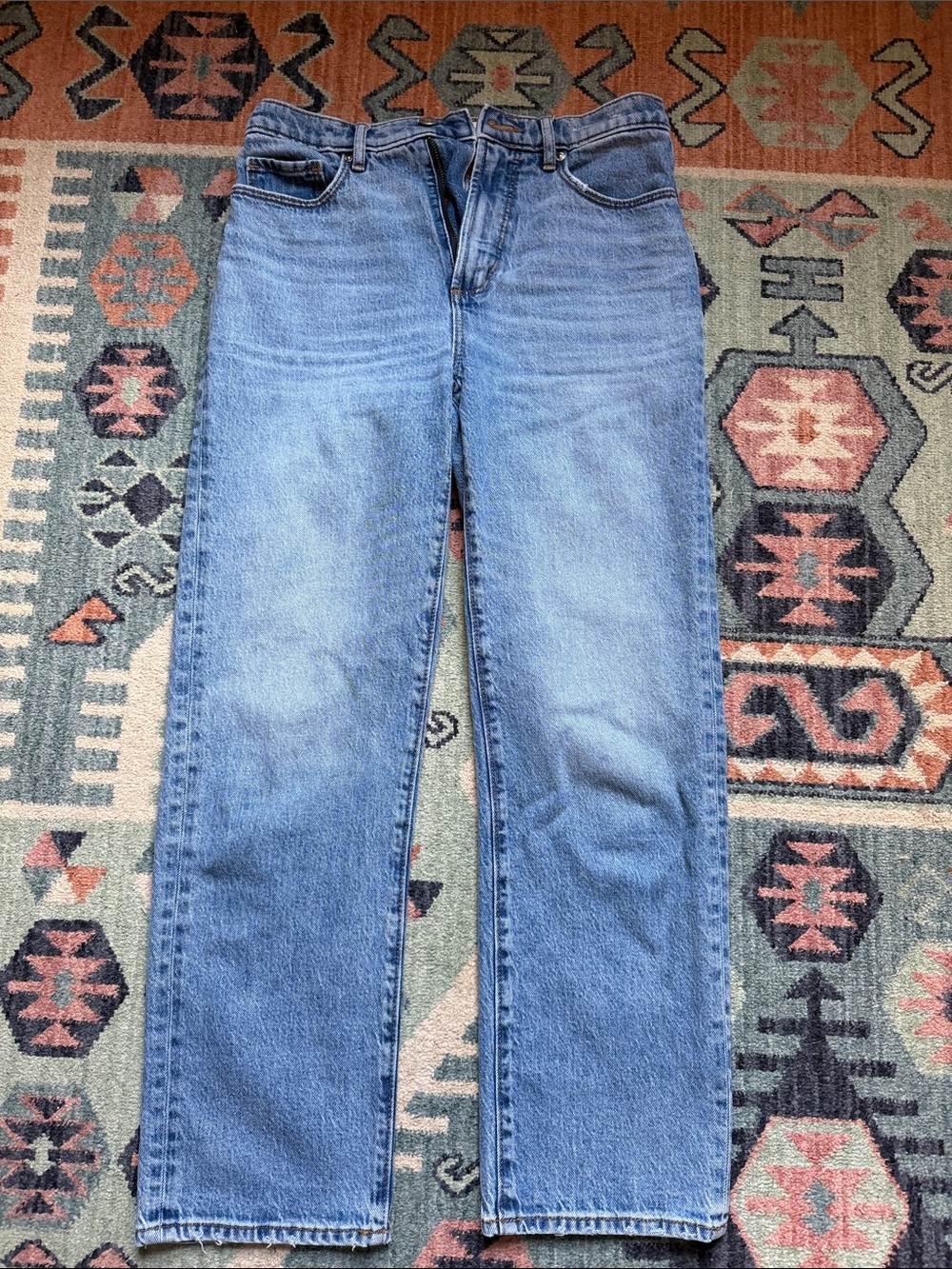 LOFT Straight Leg Jeans in Light Blue Denim